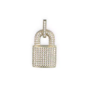 Faux Diamond Lock Pendant 2