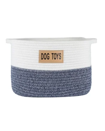 Two Tone Rope Dog Toy Storage Basket 2