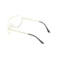 Clear Gold-Framed Rimless Shield Sunglasses