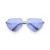 Silver & Blue Retro Flat-Top Triangle Sunglasses