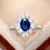 Elegant Blue Cubic Zirconia Luxury Ring for Women