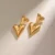 18K Gold Color Love-Shaped Stainless Steel Drop Earrings