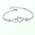 Sterling Silver Crystal Heart Charm Bracelet for Women